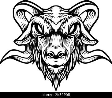 Goat Animal Vintage Silhouette Vektor Illustrationen für Ihre Arbeit Logo, Maskottchen Merchandise T-Shirt, Aufkleber und Label Designs, Poster, Grußkarten Stock Vektor
