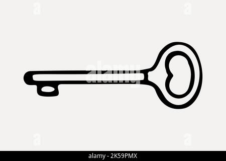 Key Clipart, Zeichnung Illustration Vektor. Stock Vektor