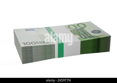 Stapel von Bündeln von 100 Euro-Scheinen Hintergrund Stapel von 100 Euro-Banknoten hundert Euro Stockfoto