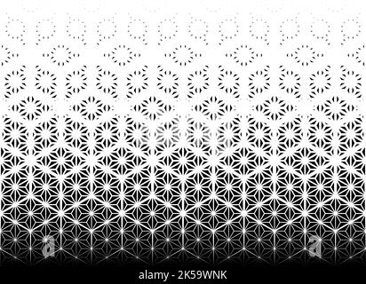 Geometrisches Muster von schwarzen Figuren auf weißem Hintergrund.nahtlos in eine Richtung.Option mit einem DURCHSCHNITTLICHEN Ausblenden.Ray-Methode.zusätzliche rautenförmige Stock Vektor