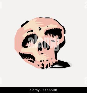 Menschlicher Schädel Cliparts, Halloween Illustration Vektor. Stock Vektor