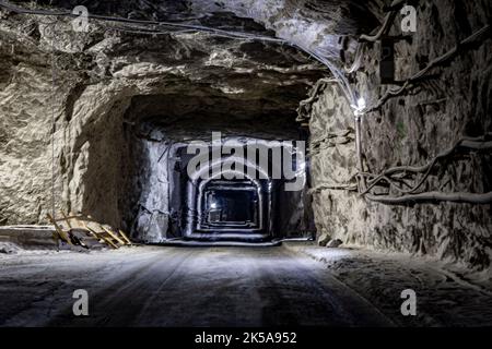 Bilder aus dem Salzbergwerk Praid - Abbaugebiet, am 19. Juni 2021 in Praid, Harghita. Stockfoto