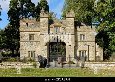 Das Gatehouse in Sudeley Castle, Winchcombe, Gloucestershire Stockfoto