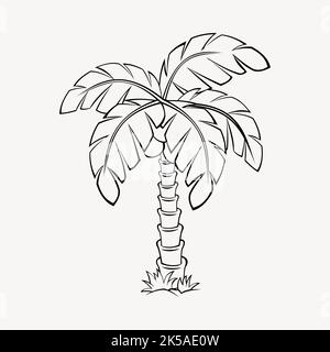 Palmenbaum Collage Element, schwarz-weiß Illustration Vektor. Stock Vektor