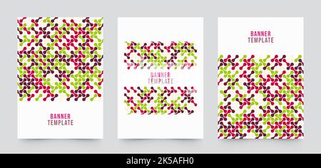 Farbposter. Moderner Flyer mit geometrischen Formen, geometrischen Grafiken. Geometrisches Gitter Banner Vorlage helle Darstellung Stock Vektor