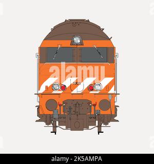 Zug Vorderansicht Collage Element, niedlich Illustration Vektor. Stock Vektor