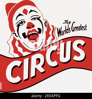 Clown Zirkus Collage Element, niedlich Illustration Vektor. Stock Vektor