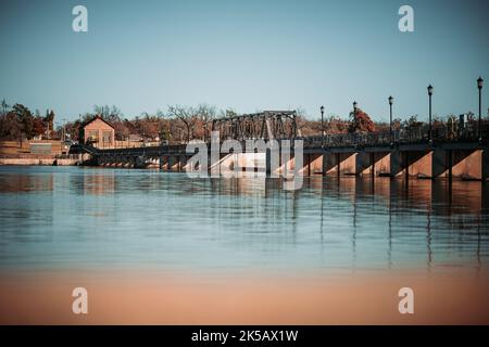 Der Overholser Dam am North Canadian River in Oklahoma Stockfoto