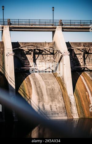 Der Overholser Dam am North Canadian River in Oklahoma Stockfoto