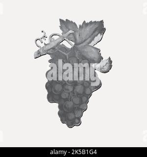 Trauben Cliparts, vintage Illustration Vektor. Stock Vektor