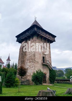 Eine humorvolle Klosterfassade in Suceava Stockfoto