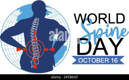 Illustration zum World Spine Day Banner Stock Vektor