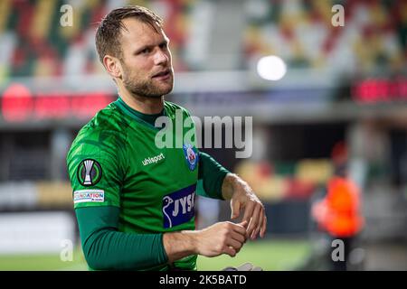 Silkeborg, Dänemark. 06. Oktober 2022. Torwart Nicolai Larsen von Silkeborg, WENN er nach dem Spiel der UEFA Europa Conference League zwischen Silkeborg IF und FCSB im JYSK Park in Silkeborg gesehen wird. (Foto: Gonzales Photo/Alamy Live News Stockfoto