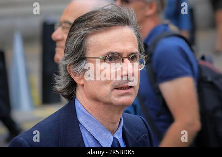 Robert Peston, Journalist und Sender, Nahaufnahme Porträt, London Stockfoto