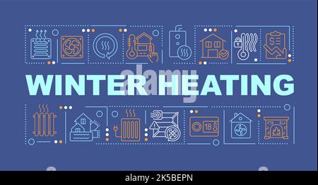 Winter Heizkonzepte dunkelblaues Banner Stock Vektor