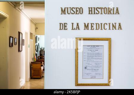 Bogota Kolumbien,Chapinero Norte Avenida Carrera 7,Academia Nacional de Medicina,Museo Historia de la Medicina,Nationale Medizinische Akademie Geschichte von Medi Stockfoto