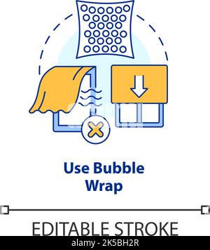 Symbol für das Konzept „Luftpolsterfolie“ verwenden Stock Vektor