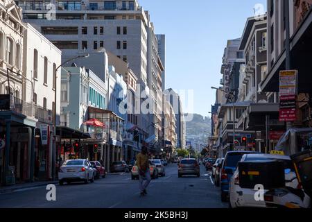 Looking Down Long Street in Kapstadt, Südafrika Stockfoto