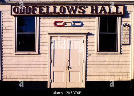 Odd Fellows Hall Gebäude vor dem Eingang in den Vereinigten Staaten Stockfoto