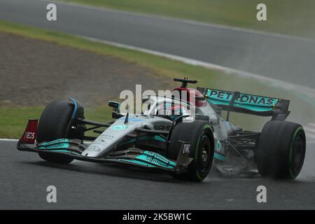 7.. Oktober 2022; Suzuka Circuit, Ino, Suzuka City, Präfektur Mie, Japan: FIA F1 Grand Prix of Japan, Tag des freien Trainings; Mercedes AMG Petronas F1 Team, George Russell Stockfoto