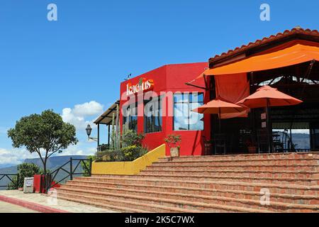 Kactus Cafe am Chicamocha Canyon in Kolumbien Stockfoto