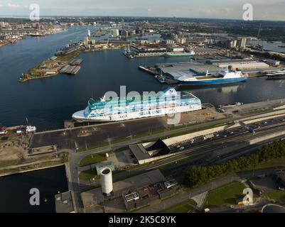 Amsterdam, 29.. September 2022, Niederlande. Aufnahme von Flüchtlingen in Amsterdam Asylbewerber auf einem Kreuzschiff 1000 zusätzliche Flüchtlinge in der Stockfoto