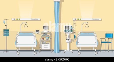 Abbildung einer Intensivstation Stockfoto