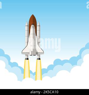 Space Shuttle starten. Hintergrund mit Platz für Text. Stockfoto