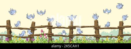 Nahtlose cartoon Natur Hintergrund. Stockfoto