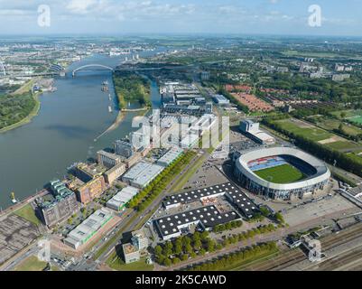 Rotterdam, 17.. September 2022, Niederlande. Stadion Feijenoord, De Kuip, holländisches Fußballstadion in Süd-Rotterdam, in dem Profifußball ausgetragen wird Stockfoto