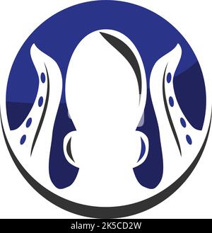 octopus Sushi Restaurant Logo Symbol Illustration Markenidentität Stock Vektor