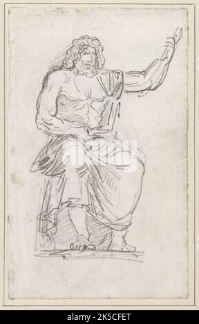 Jupiter-Statue, sitzend [recto], 1754/1765. Stockfoto