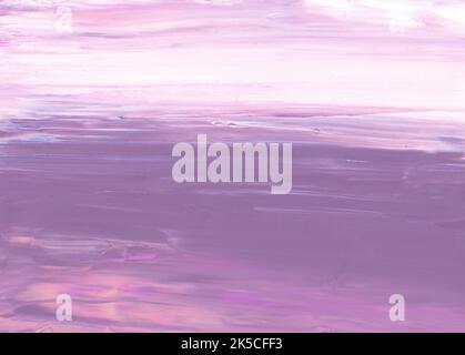 Abstrakter violetter, weißer und rosafarbener Hintergrund. Minimalistischer Hintergrund. Pinselstriche auf Papier Stockfoto