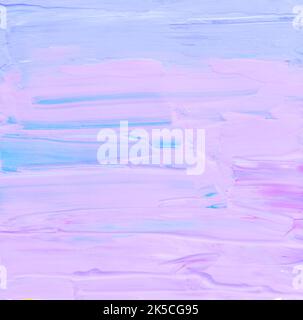 Abstrakter pastellfarbener Lavendel und blauer strukturierter Hintergrund. Minimalistische, hellviolette und rosa Malerei. Pinselstriche auf Papier. Moderne Kunst Stockfoto