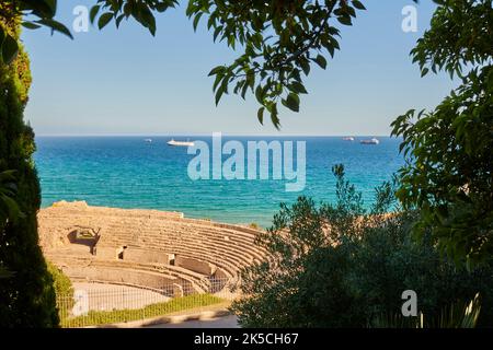 Historisches Amphitheater Circ Roma, Tarragona, Katalonien, Spanien Stockfoto