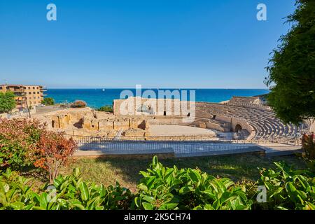 Historisches Amphitheater Circ Roma, Tarragona, Katalonien, Spanien Stockfoto