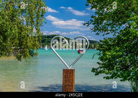 Deutschland, Bayern, Kreis Starnberg, Wörthsee, Kreis Walchstadt, Blick auf Steinebach Stockfoto