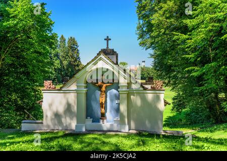 Deutschland, Bayern, Landkreis Landsberg am Lech, Eresing, Ulrichsbrunnen, Brunnenhaus Stockfoto