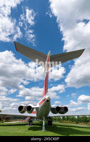 Lady Agnes', Iljuschin 62 der Fluggesellschaft Interflug, dient als Museum- und Standesamt, Stölln, Brandenburg, Deutschland Stockfoto