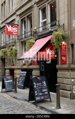 The YES Bar Entrance in Drury Street, Glasgow, Schottland, Großbritannien Stockfoto