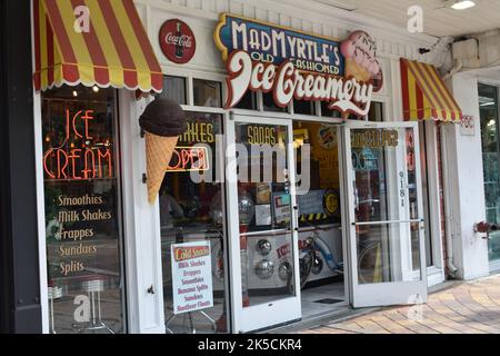 Altmodische Eisdiele in Myrtle Beach, South Carolina. Stockfoto