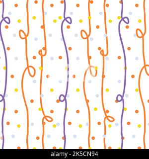 Geburtstagsgeschenk Feier Ribbon Punkte Violett Orange Muster Vektor Illustration Stock Vektor