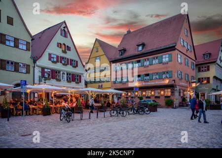 Deutschland, Bayern, Dinkelsbühl, Altstadt, Dr. Martin Luther Steet Stockfoto