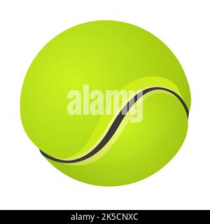 Grüner Tennisball - modernes flaches Design im Einzelbild Stock Vektor