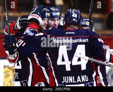 Linköping HC gegen Örebro HC, Schwedische Eishockeyliga, in der Saab Arena, Linköping, Schweden. Stockfoto