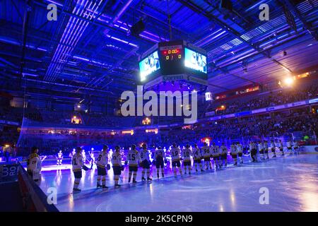 Linköping HC gegen Brynäs IF, Schwedische Eishockeyliga, in der Saab Arena, Linköping, Schweden. Stockfoto