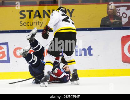 Linköping HC gegen Brynäs IF, Schwedische Eishockeyliga, in der Saab Arena, Linköping, Schweden. Im Bild: Niklas Persson, Linköping HC. Stockfoto