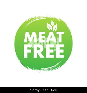 Flache Abbildung mit fleischfreiem auf grünem Hintergrund. Blattschild Pflanzen Stock Vektor