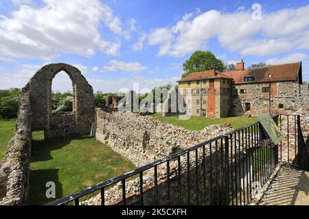 Die Ruinen der Abtei Leiston, Stadt Leiston, Suffolk, England Stockfoto