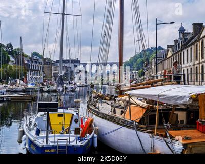 In der Altstadt von Morlaix, Bretagne, Frankreich Stockfoto